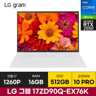 LG 그램17 17ZD90Q-EX76K i7 RTX2050 (512GB/Win10) / ICDI