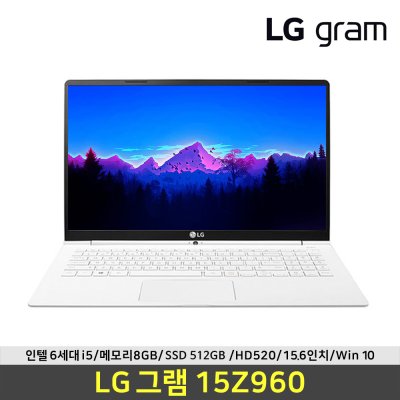 LG 그램 15Z960 i5-6200U 램8G 15.6인치 FHD 윈도우10, 15Z960, WIN10, 8GB, 512GB, 코어i5, 화이트